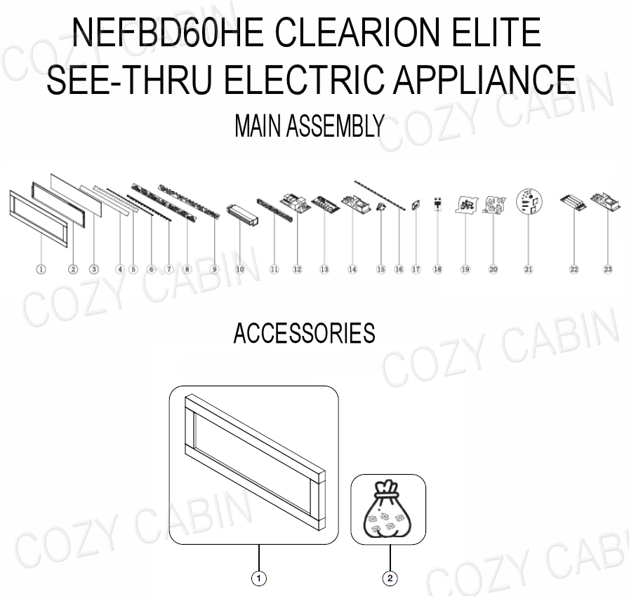 CLEARION ELITE SEE-THRU ELECTRIC APPLIANCE (NEFBD60HE) #NEFBD60HE